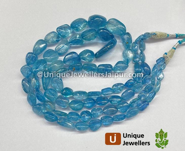 Aquamarine Smooth Nugget Beads